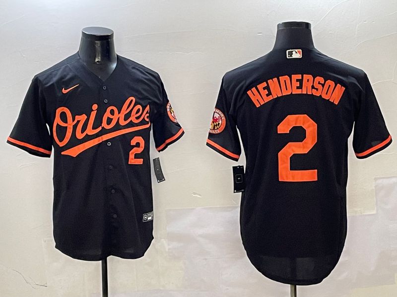 Men Baltimore Orioles #2 Henderson Black Game 2025 Nike MLB Jersey style 1